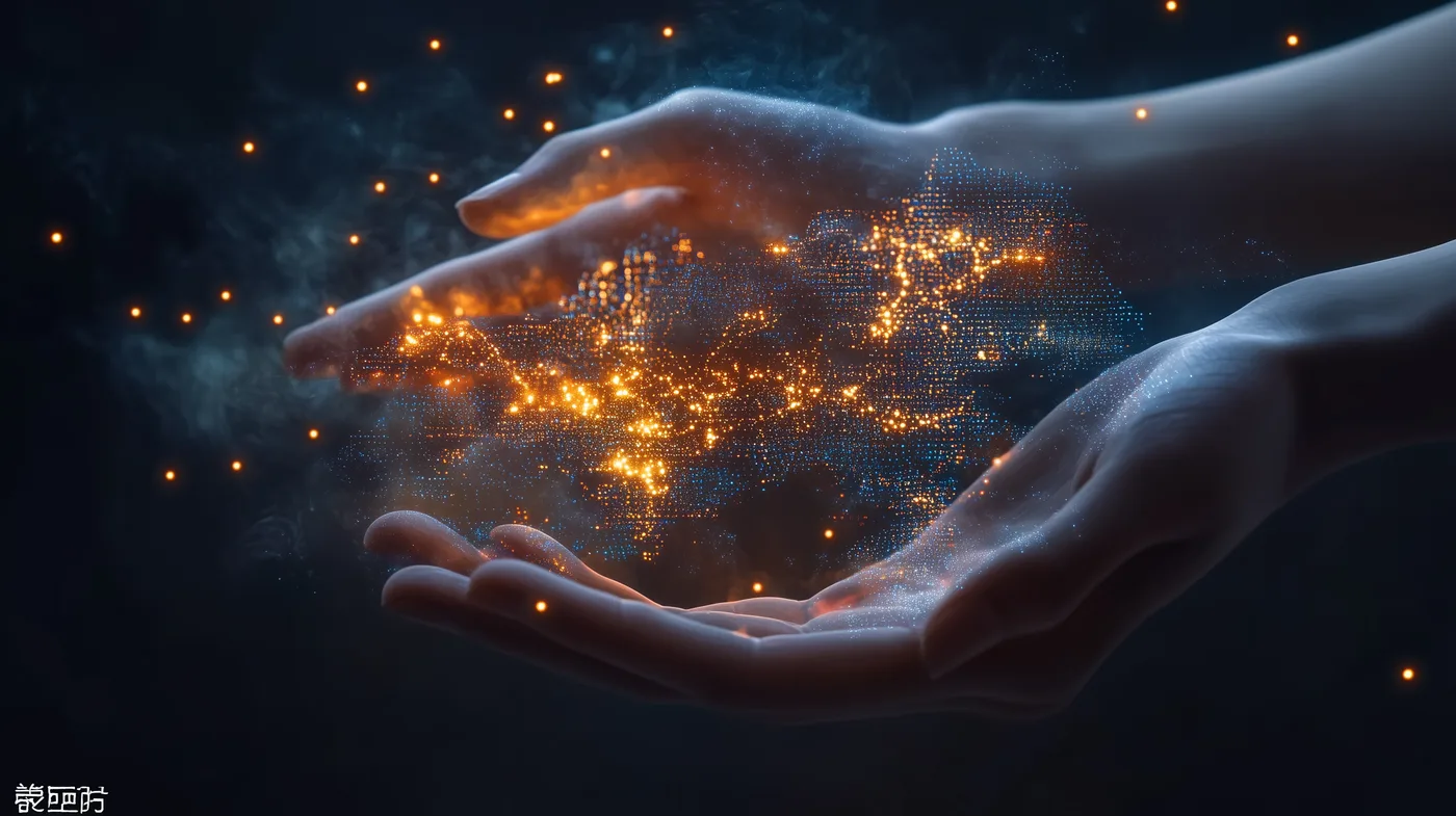 Ethereal hands reaching light