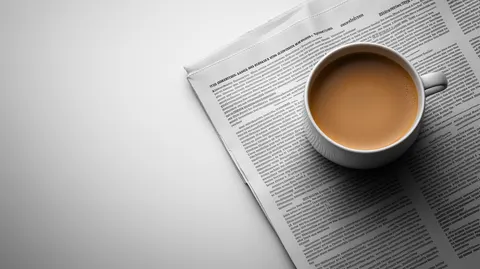 Newspaper top view