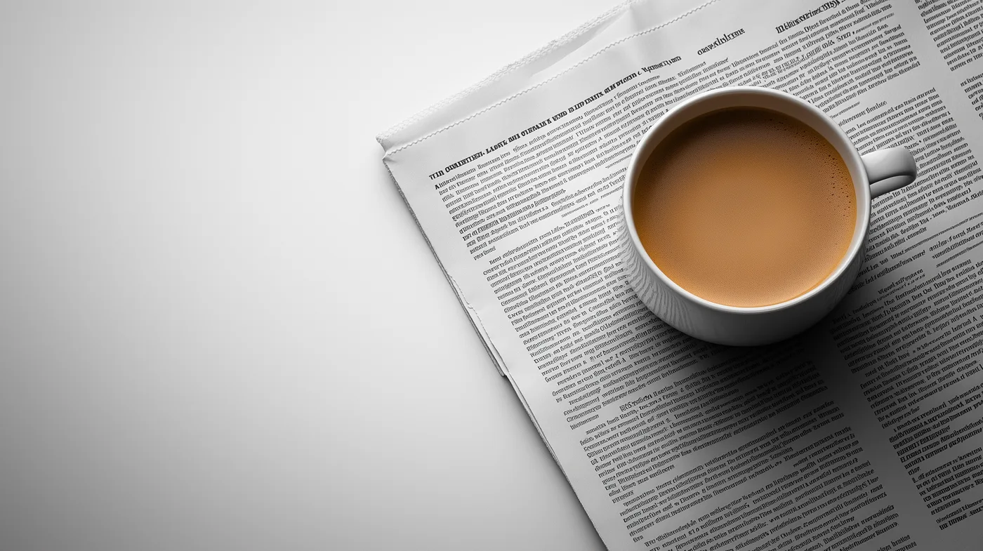 Newspaper top view