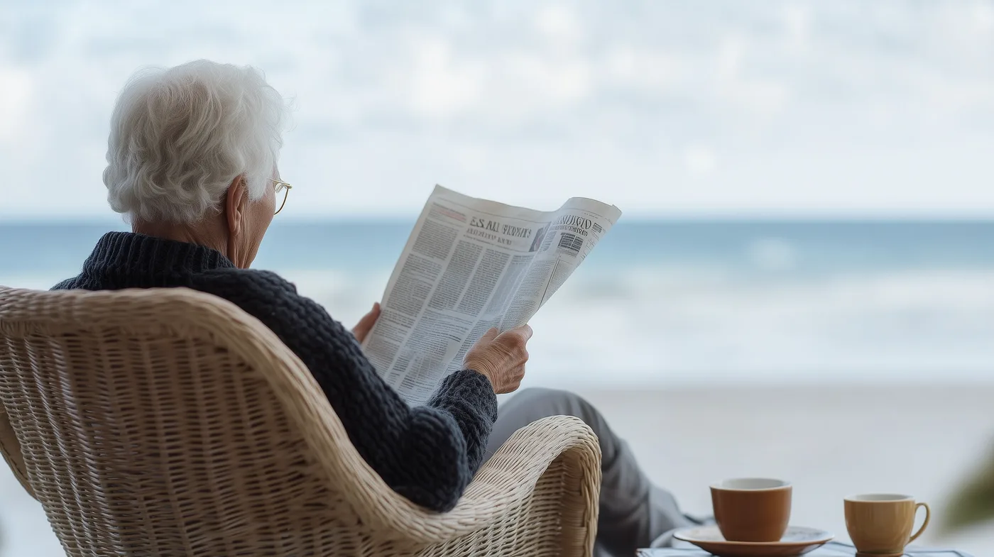 Senior relaxing outdoors