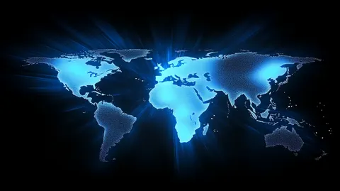 世界地图蓝光轮廓