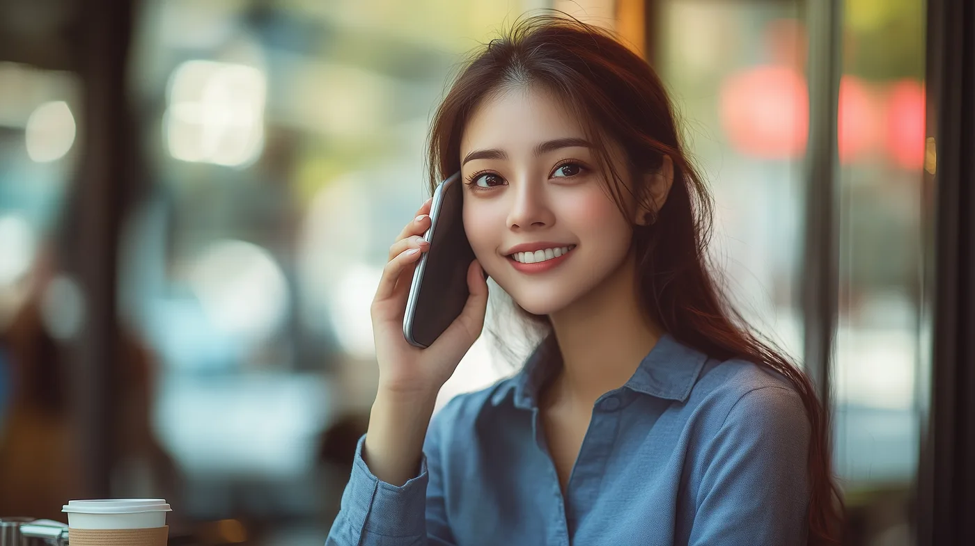 Young woman talking on the phone